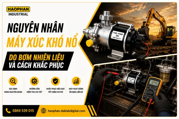 Nguyên nhân máy xúc khó nổ do bơm nhiên liệu và cách khắc phục